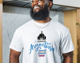 Argentina Football Team World Champions Qatar T-Shirt Q226