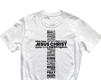 Jesus Vertical Cross T-Shirt Christian Shirt Q137