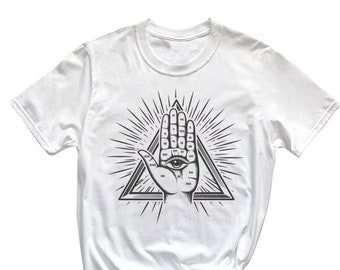 Illuminati T-Shirt One Hands All Seeing Eye Cool Shirt Q111