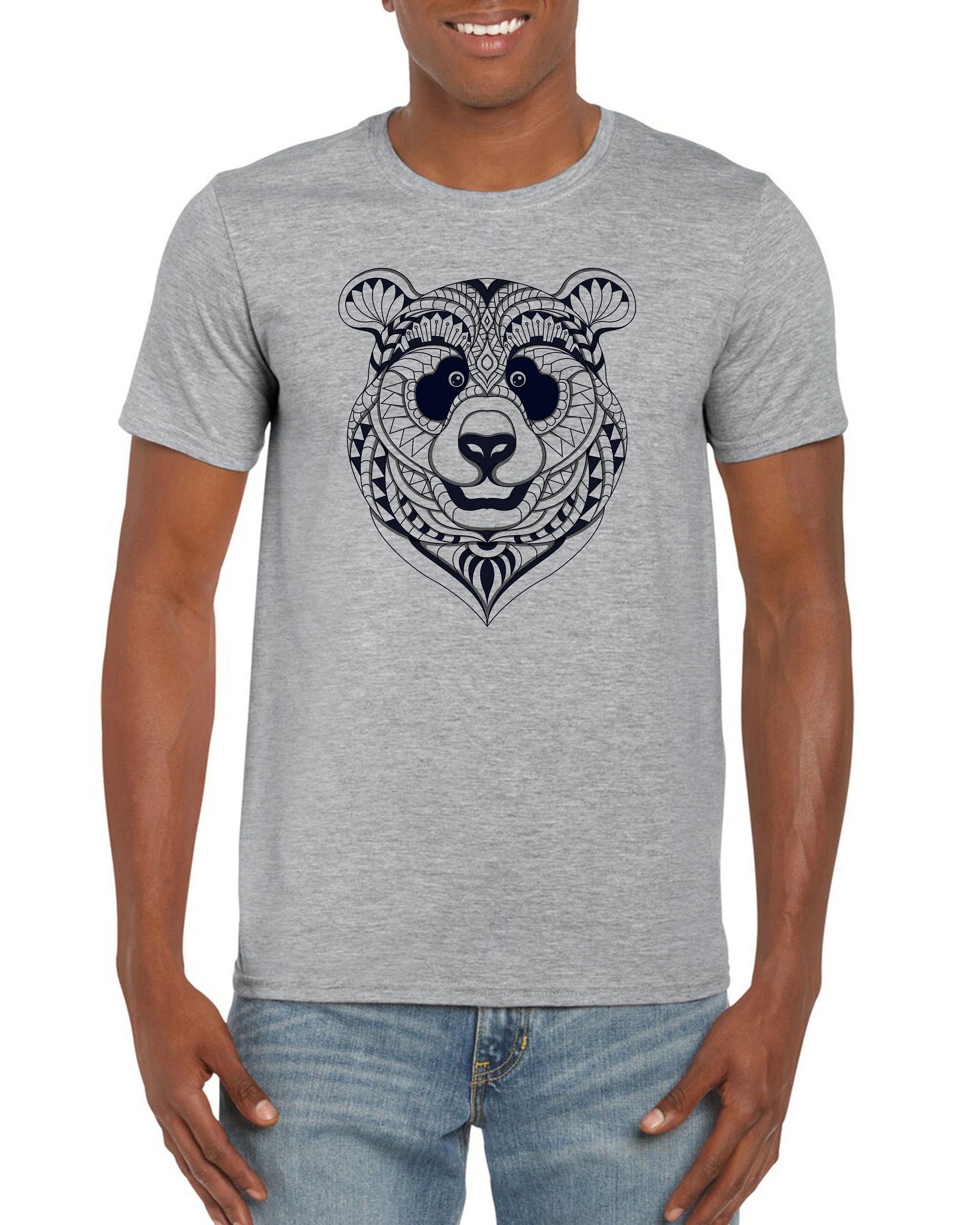 Black and White Stylized Mens Girls Panda Shirt Q68 - Etsy
