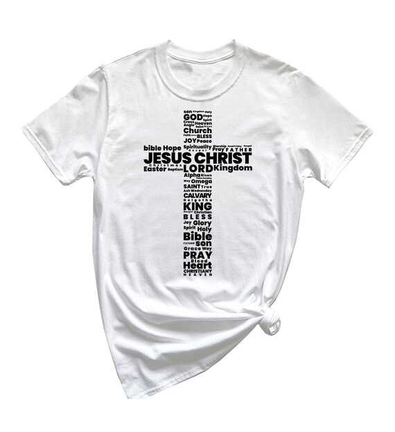 Jesus Vertical Cross T-shirt Christian Shirt Q137 - Etsy