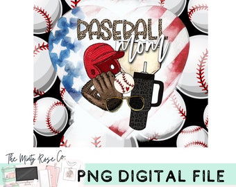 Baseball mom 20oz tumbler wrap, straight skinny tumbler, 20 oz, png, tumbler wrap for mom, sports mom tumbler wrap, skinny tumbler wrap