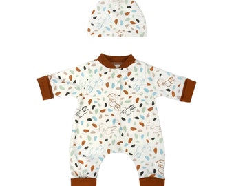 Overall Jumpsuit Schlafanzug Einteiler Baby Frühchen Jungen Mädchen Tiere Hase Kaninchen Geschenk Geburt Ostern