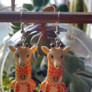 Brick Giraffe Costume Earrings