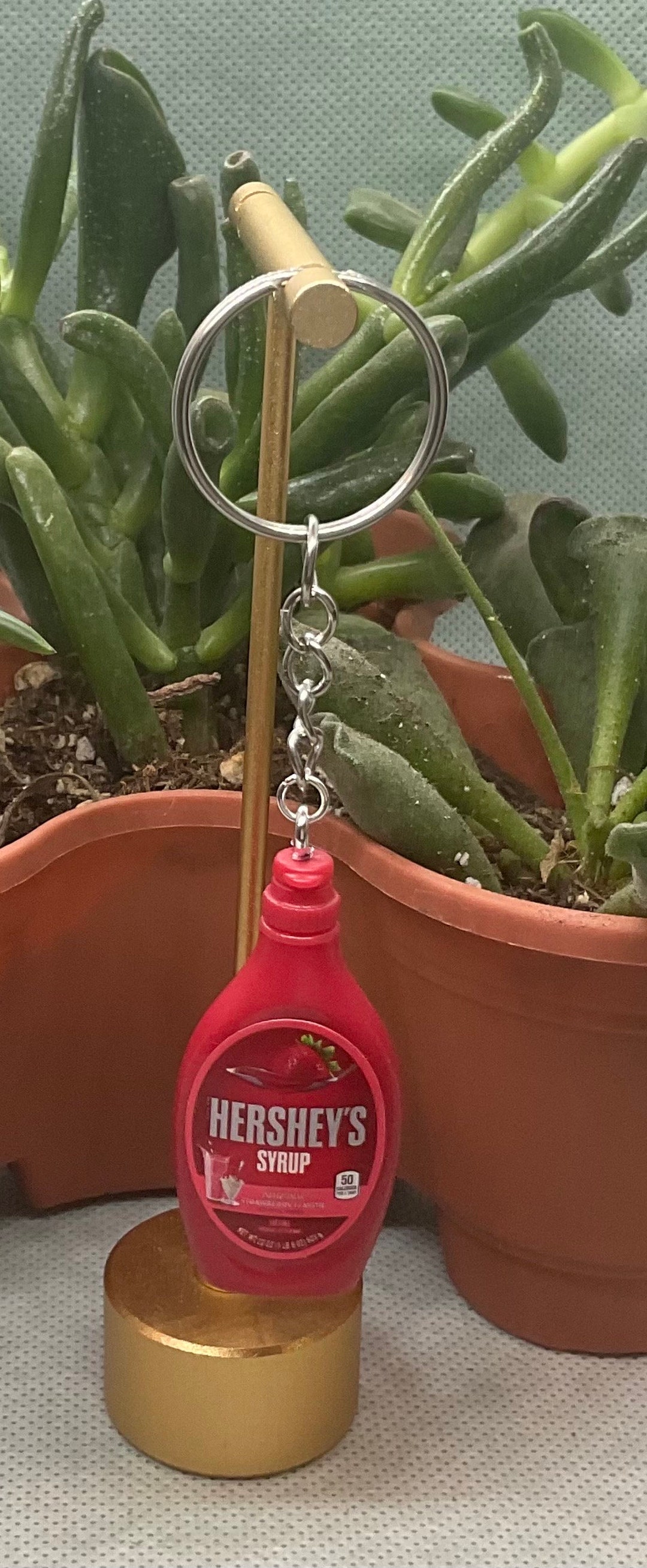 Smallbrand Strawberry Syrup Keychain Etsy