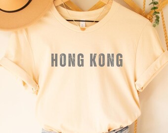 Maglietta di Hong Kong, maglietta da viaggio vintage, Asia