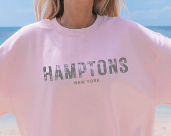 Hamptons New York Oversized Sweatshirt, Trendy Crewneck