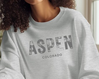Aspen Colorado Sweatshirt, Vintage Style Travel Crewneck