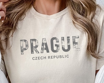 Prague Czech Republic T-shirt, Vintage Style, Cotton