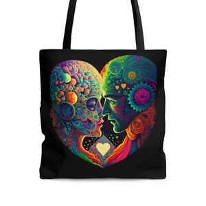 Tote Bag, Psychedelic art, Tote, Psychedelic, Trippy art, Psychedelic tote bag, Beach tote bag, Beach bag, Tote bag, Black tote bag, Bag