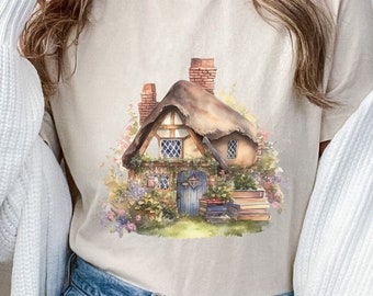 Camiseta Cottagecore, camiseta de libro Boho, camisa estética, Boho, camisa Boho, camisa Cottage, Cottagecore, camiseta Cottage, camiseta vintage, cabaña