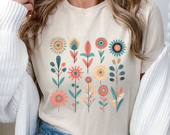 Boho floral t-shirt, Wildflower t-shirt, Aesthetic shirt, Boho, Boho shirt, Floral shirt, Floral t-shirt, Wildflower shirt, Birthday gift