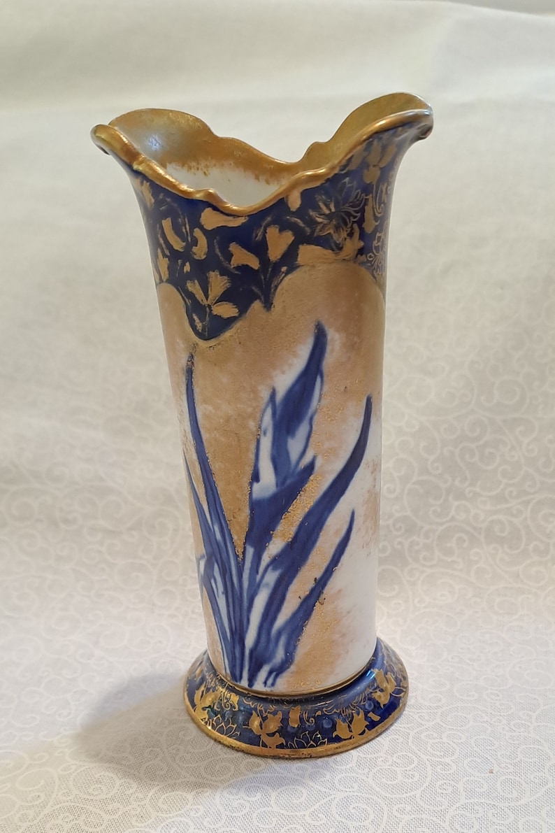 Blue Iris Vase Royal Doulton Etsy Australia