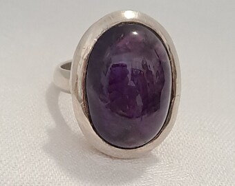 Vintage Silver Ring with Purple Stone