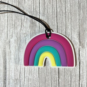 Chewlery Rainbow, stress relief, Christmas necklace, adhd, autism, chew necklace, chew pendant