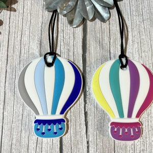 Chewlery hot air balloon, stress relief, Christmas necklace, adhd, autism, chew necklace, chew pendant, silicone necklace.
