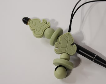 Vuxen mini Monsterablad tugghalsband, adhd, autism, Fidget-halsband, sensoriskt halsband, minimalistisk tuggkudd