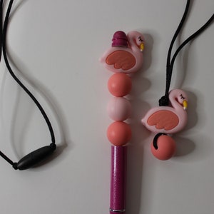 Adult mini Flamingo Chewelry pendant, adhd, autism, Fidget necklace, sensory necklace, Minimalist chew