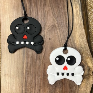 Chewlery Skull, Sensory Necklace, stress relief, Gothic necklace, adhd, autism , chew necklace, chew pendant