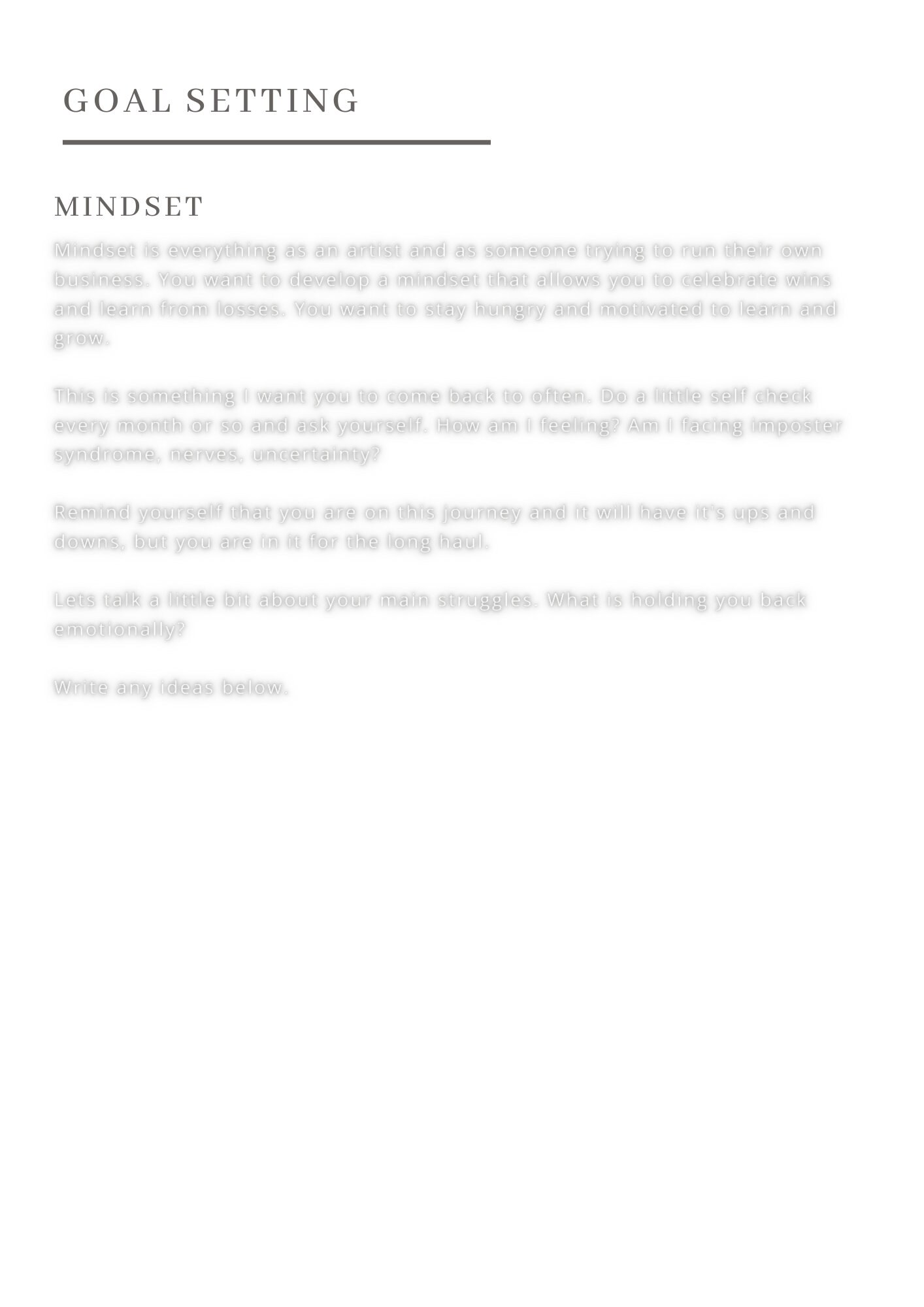 Goal Setting for Artists Goal Setting Guide Business Etsy