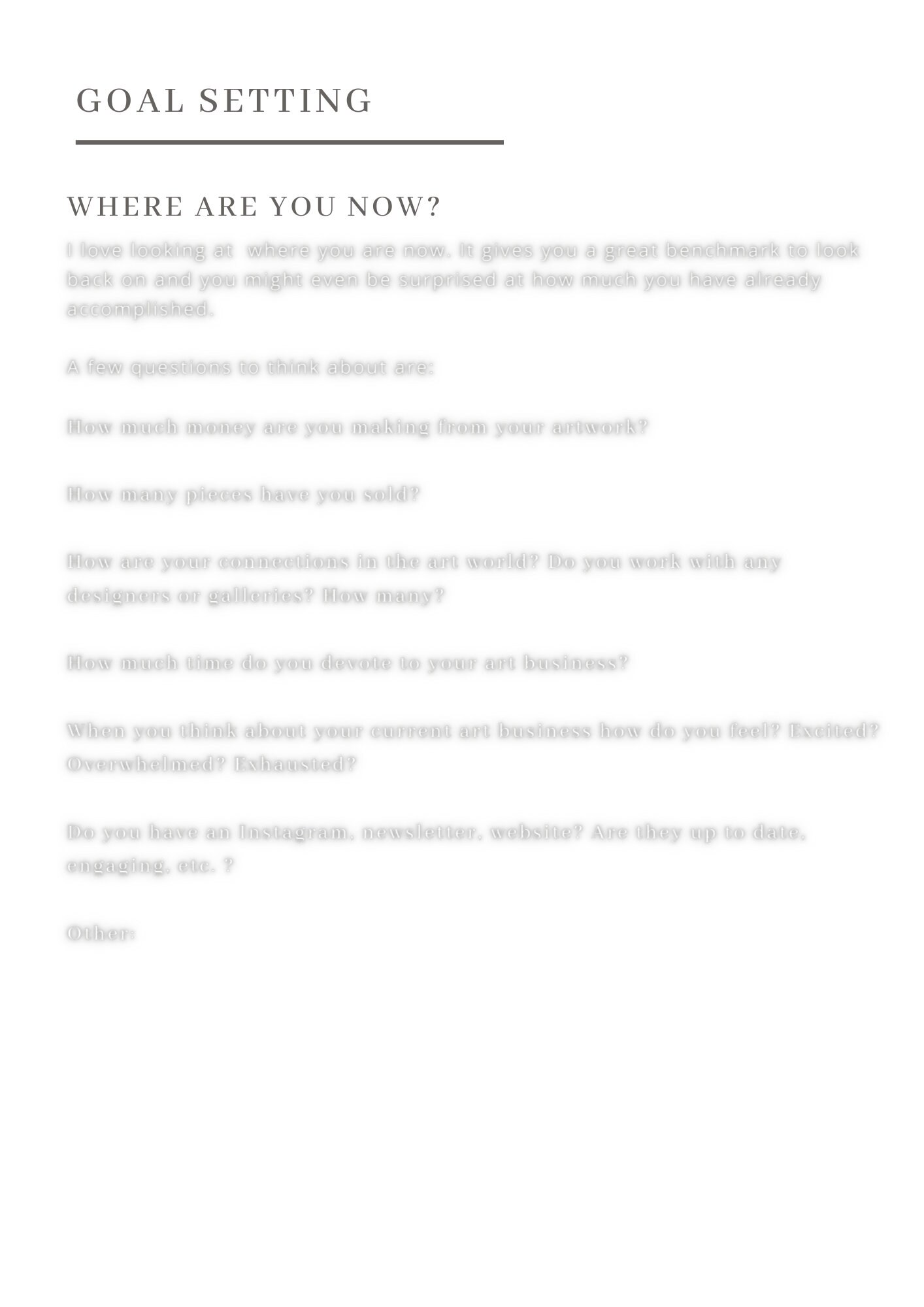 Goal Setting for Artists Goal Setting Guide Business Etsy