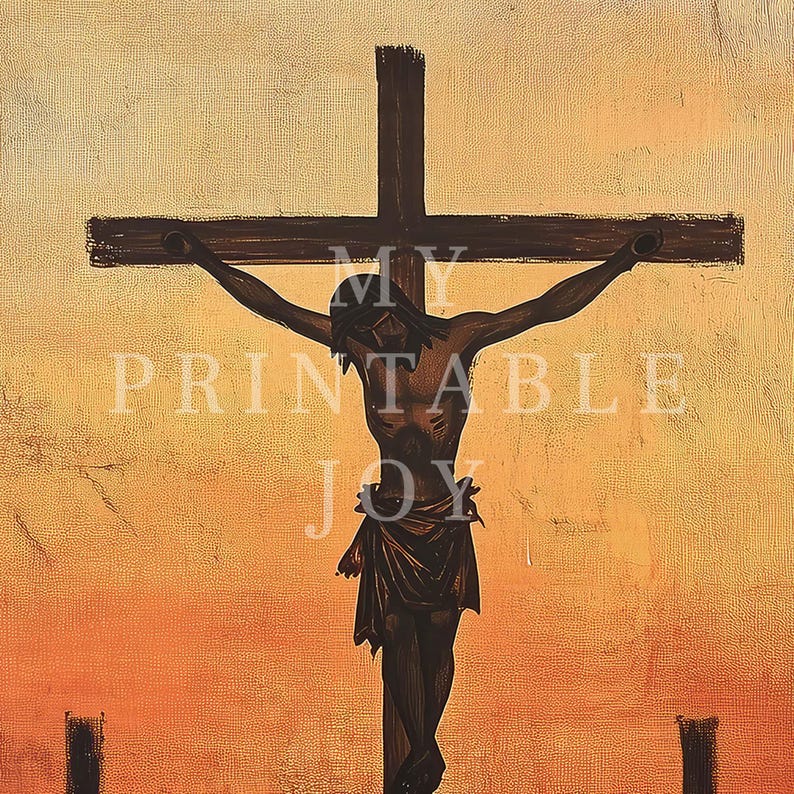 Jesus Crucifixion Wall Art Christian Faith Printable Good Friday Cross ...