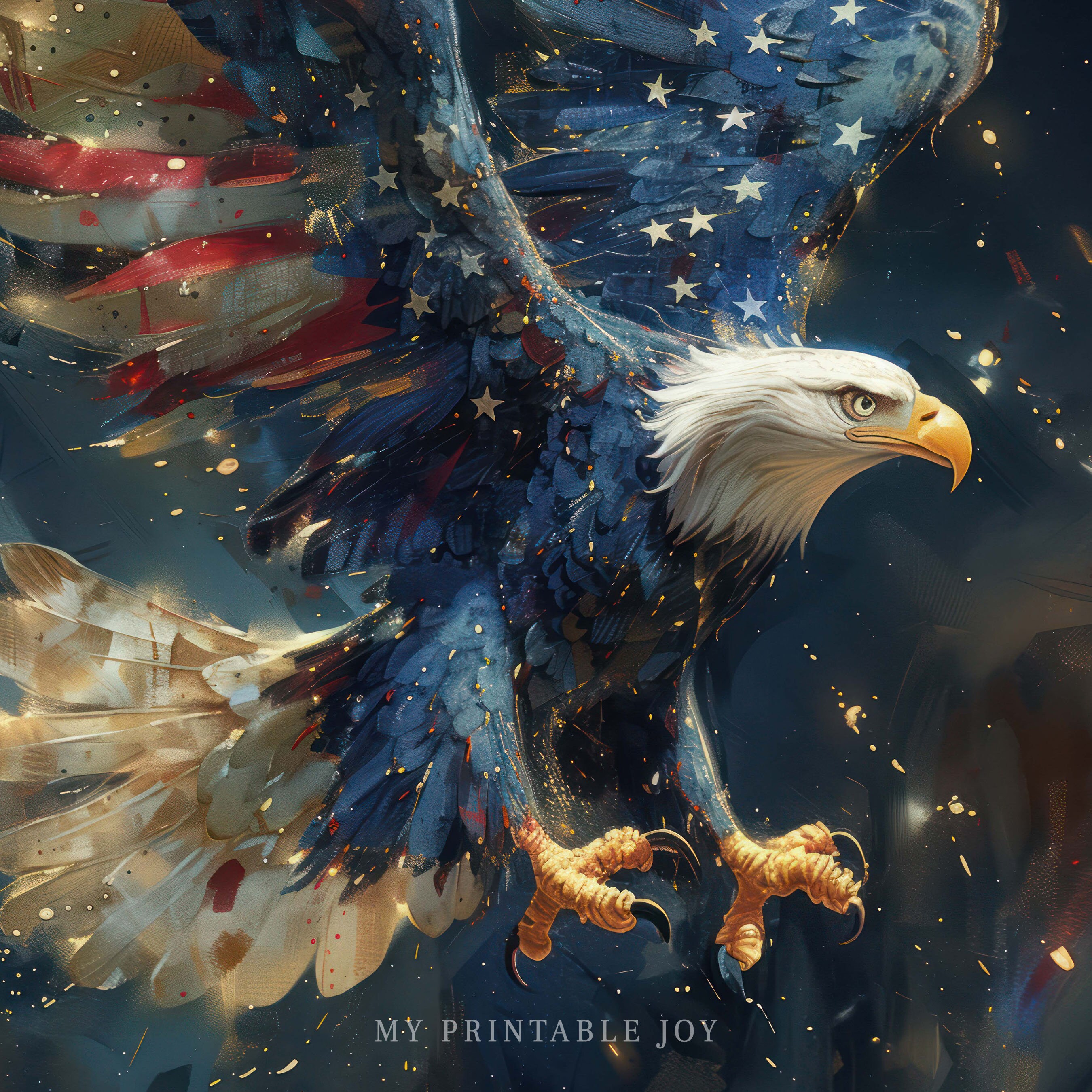 American Bald Eagle With Flag | 4th of July USA | Patriotic American ...