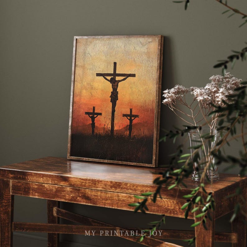 Jesus Crucifixion Wall Art Christian Faith Printable Good Friday Cross ...