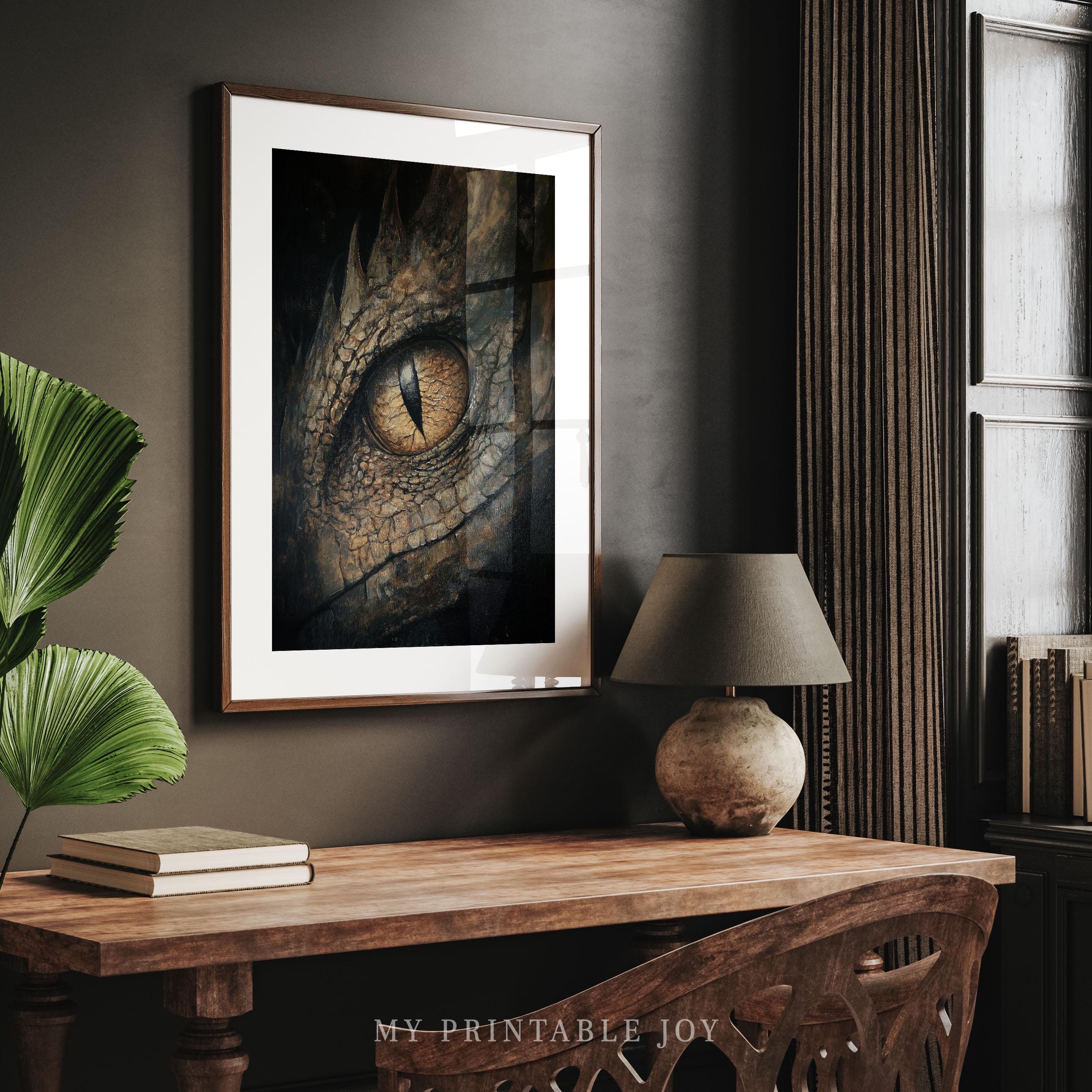 Dragon Eye Wall Art Print Fantasy Dark Academia Decor for Booktok Fans ...