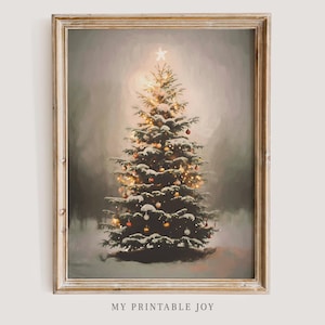 Peut inclure: Un sapin de No&euml;l enneig&eacute; avec des lumi&egrave;res scintillantes et des ornements color&eacute;s. Le sapin est illumin&eacute; par une &eacute;toile au sommet et entour&eacute; d'une douce couverture de neige blanche.