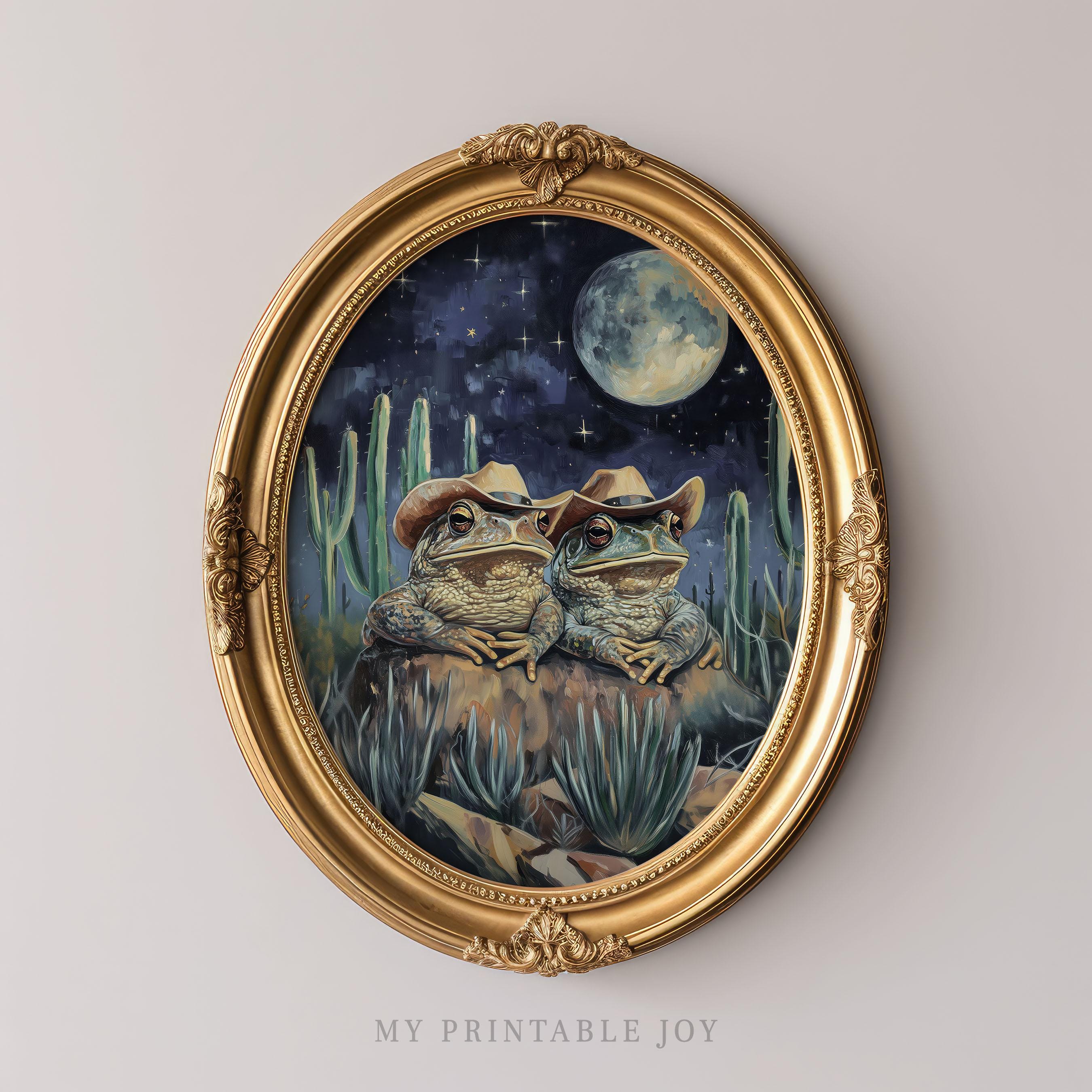 Funny Cowboy Toad and Frog Wall Art Print Colorful Toads Western Animal ...