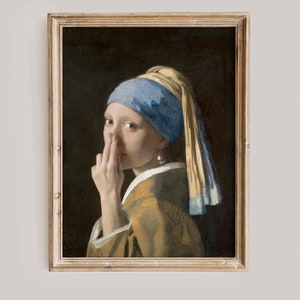 Funny Bathroom Art Print, Toilet Humor Decor, Funny Gift, Classical Vintage Oil Painting, Digital Download, Printable Wall Art A005