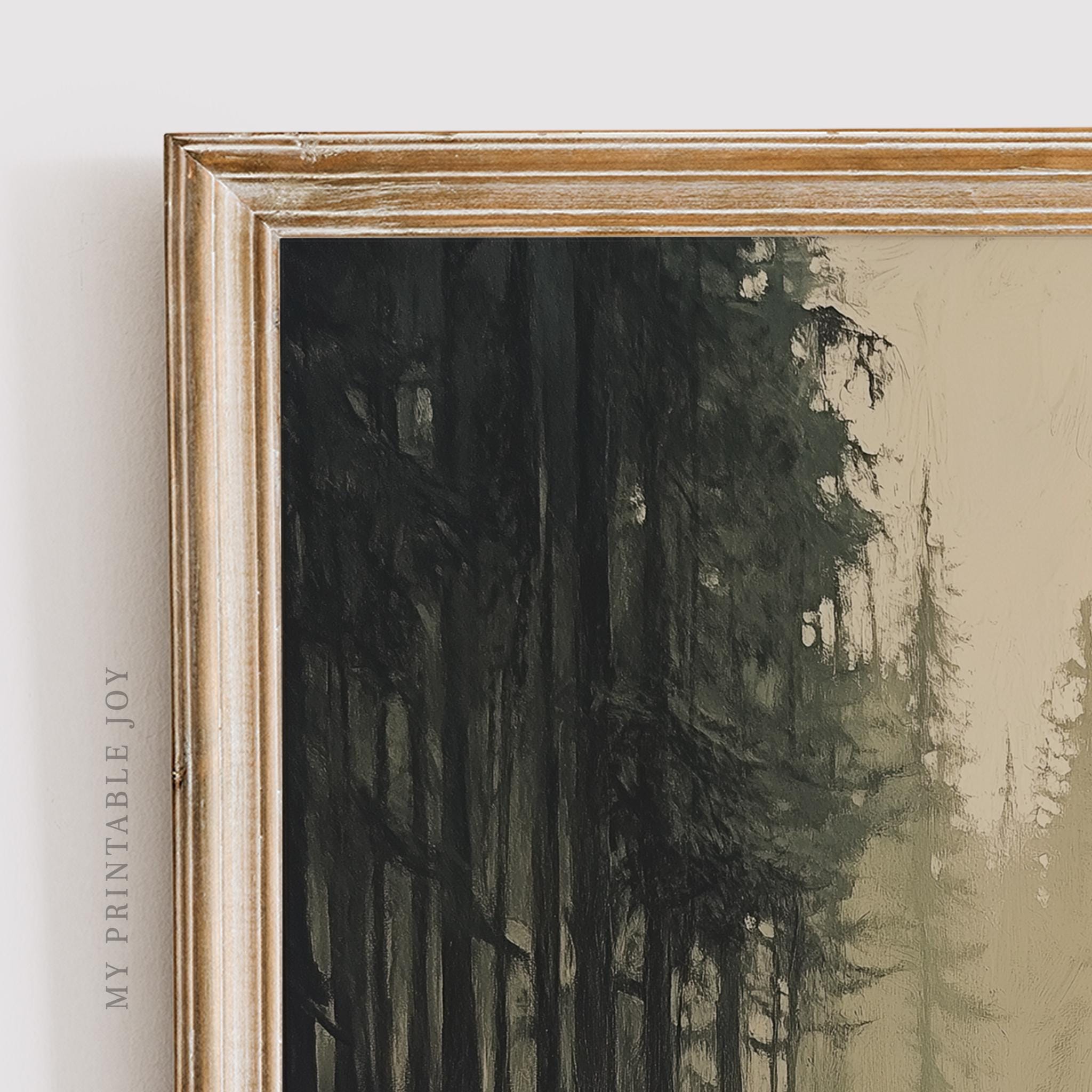 Misty Forest Trail - Moody Nature Landscape Wall Art Cottagecore Autumn ...