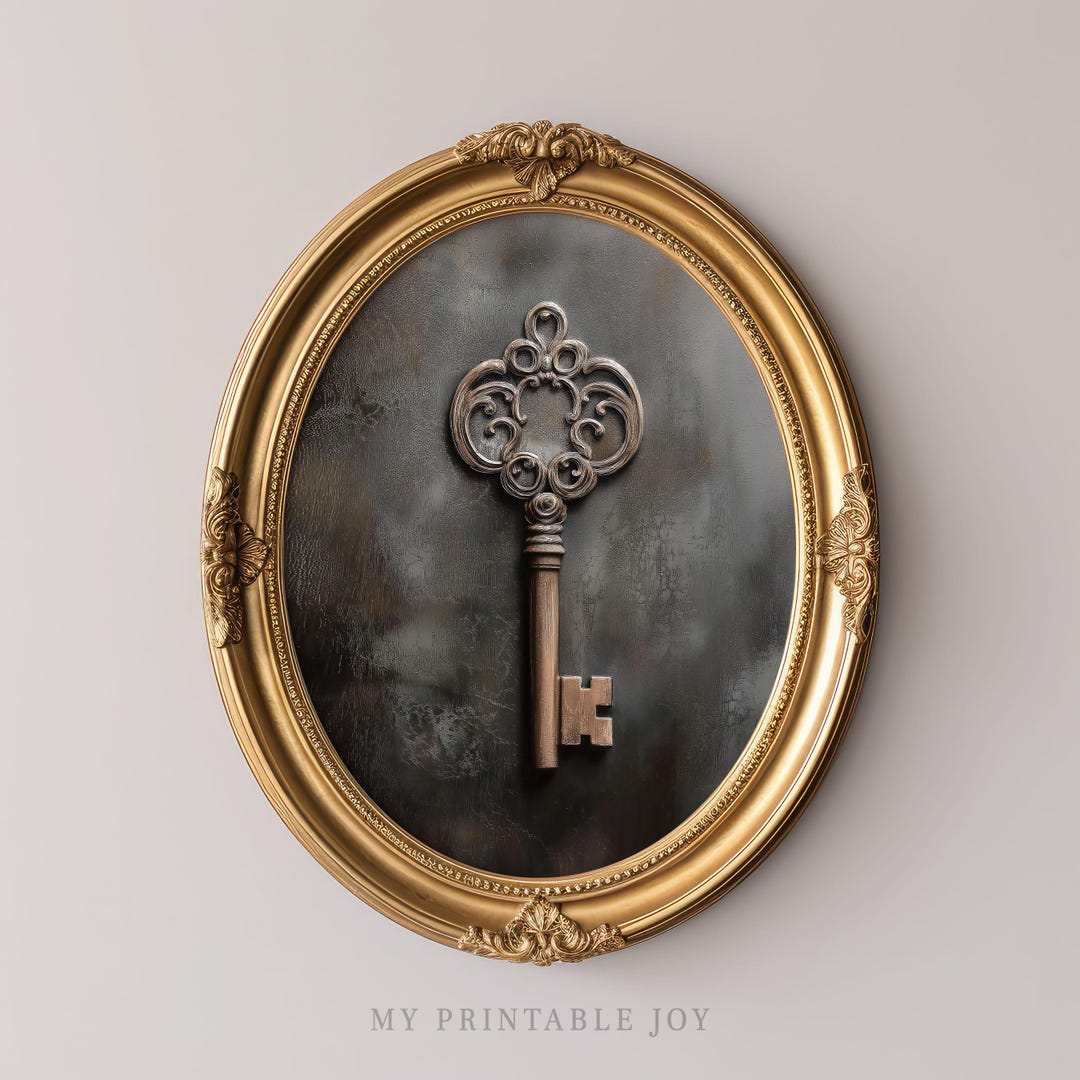 Vintage Key Wall Art Printable Antique Style Rustic Home Decor Gothic ...