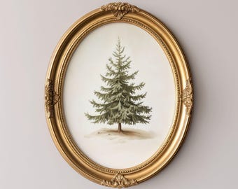 Minimalist Pine Tree Wall Art Digital Download Rustic Winter Home Decor Vintage Christmas Printable Artwork Nature-Inspired Holiday Gift