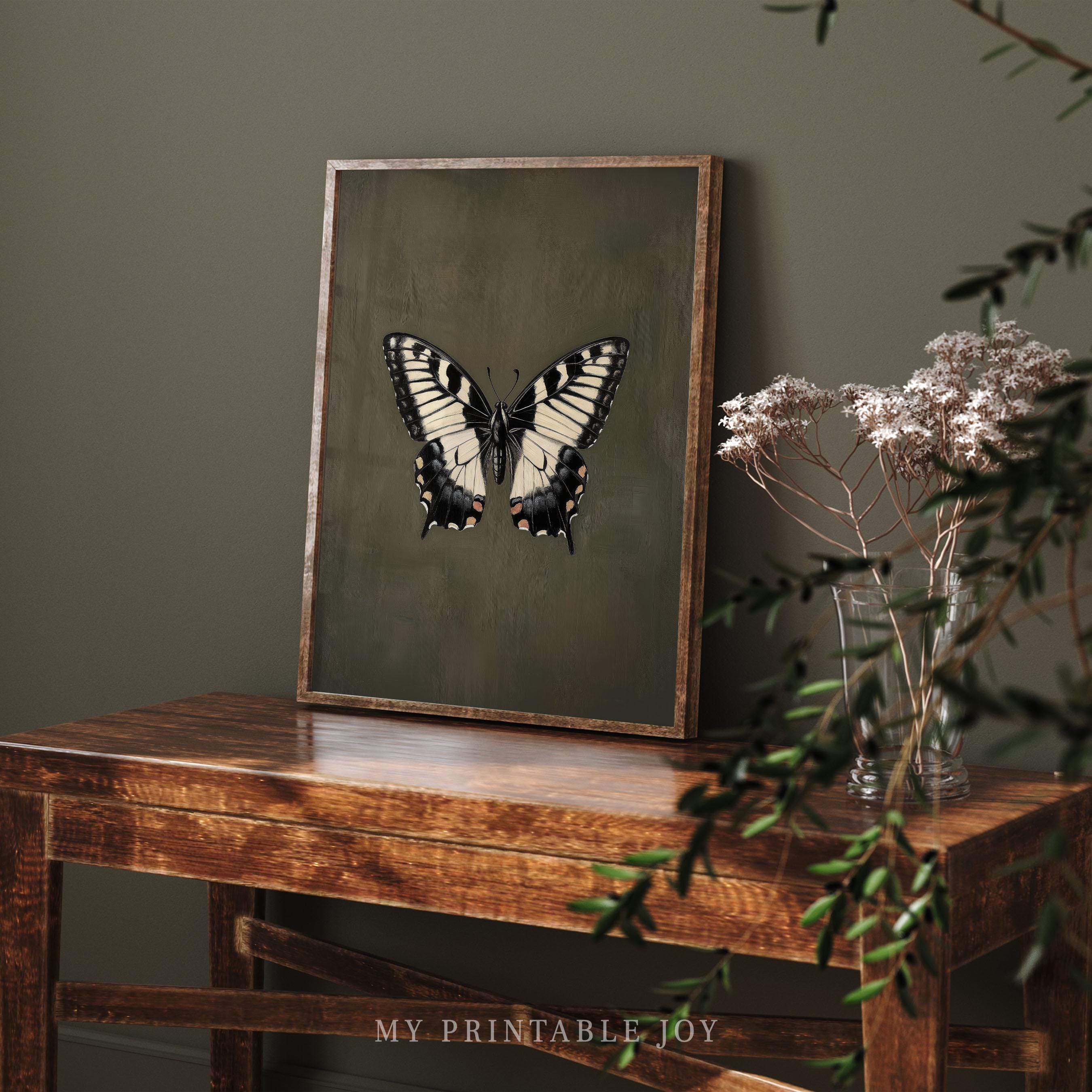 Butterfly Printable Wall Art Elegant Vintage Insect Illustration Nature ...