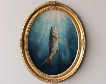 Trout Fish Wall Art Printable Underwater Scene with Sunlight Rays for Rustic Cabin Decor Fisherman Gift Nature Lover