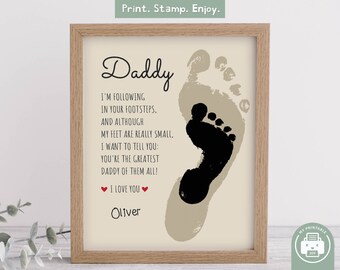 Footprint Poem for Dad - Etsy