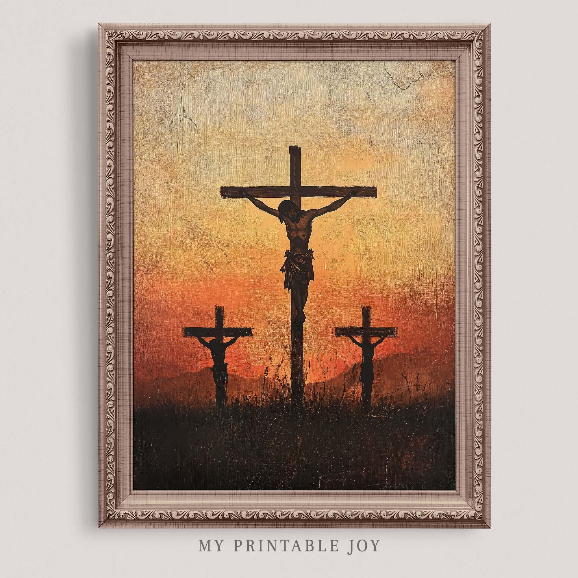Jesus Crucifixion Wall Art Christian Faith Printable Good Friday Cross ...