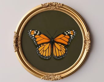 Monarchfalter Schmetterling Wandkunst Vintage Natur Illustration Wunderlicher Frühling Botanischer Insekt Druck Eleganter Schmetterling Dekor