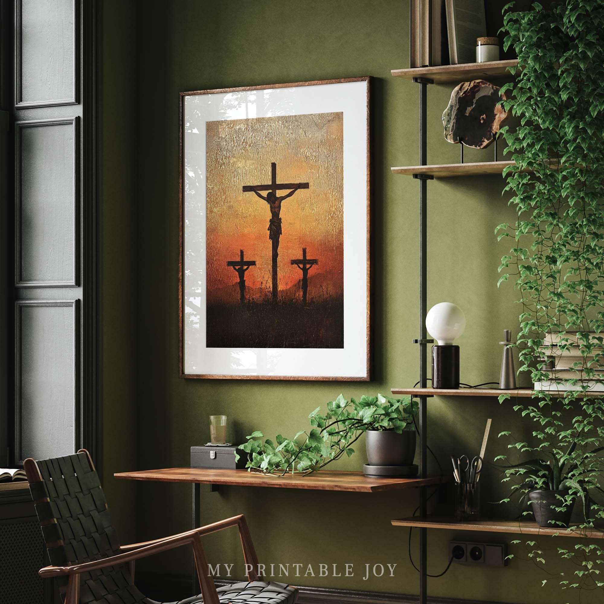 Jesus Crucifixion Wall Art Christian Faith Printable Good Friday Cross ...