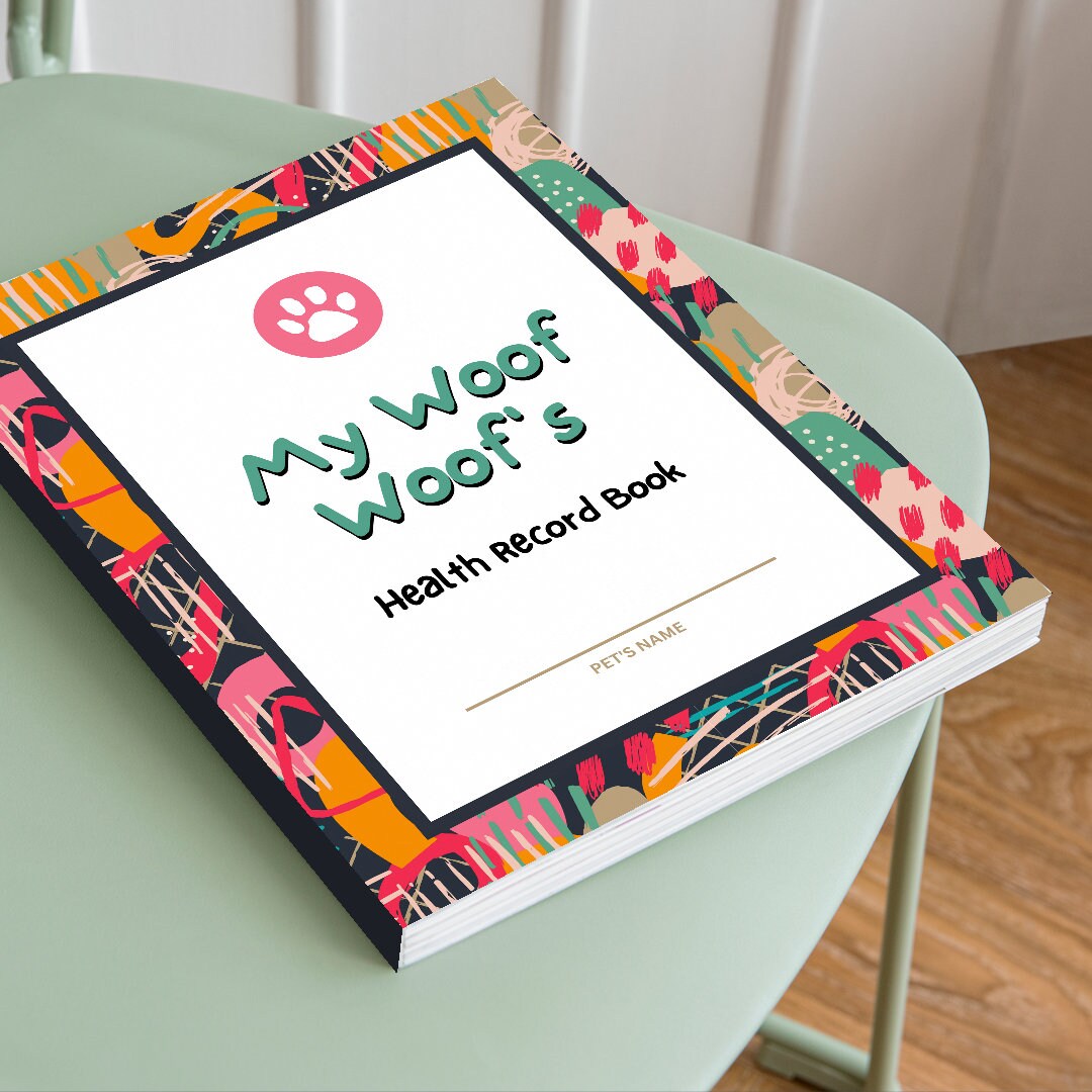 Dog Health Record, Canine Health Record, Dog Vaccine Log, Medical