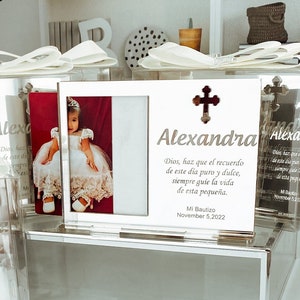 Personalized Baptism Favors - Baptism Favors Girl and Boy -  Baptism Photo Frame - Christening Favors - First Communion Favors