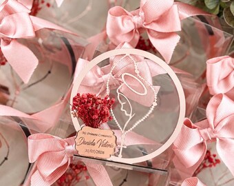 Mary Baptism Favor with Box, Mi Primera Comunion Favor, Acrylic Mirror, Personalized