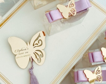 Imán de mariposa para fiesta de cumpleaños: regalo personalizado para fiestas y recuerdos personalizados
