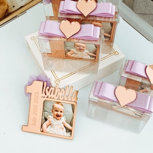Birthday Photo Frame Favors, 1st Birthday Party Favors, First Birthday Magnet Favors, Birthday Gifts, Baby Picture Frames, 1st Birthday Girl