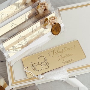 Taufe Lesezeichen, Goldkreuz Taufe Gebetskarte, Danke Geschenk Baby Taufe, Taufeinladungen, Gastgeschenke, Taufe Souvenir