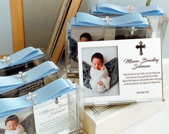 Personalisiertes Geschenk zur Taufe - Taufgeschenk Mädchen -Taufe Fotorahmen Magnet - Mi Bautizo - Taufgeschenke - Erstkommunion Gastgeschenke