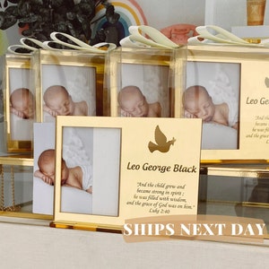 Personalized Baptism Favors - Baptism Favors Girl and Boy -  Baptism Photo Frame - Christening Favors - First Communion Favors