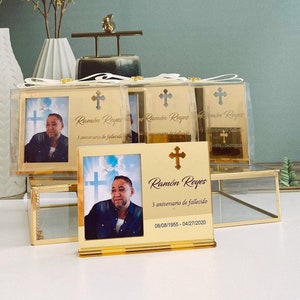 Regalos conmemorativos con foto para funerales, R.I.P., favor funerario, regalo de favor conmemorativo, recuerdo funerario, en memoria amorosa, recuerdo